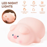 چراغ خواب سیلیکونی وارداتی مدل خوک خسته(خوابیده)