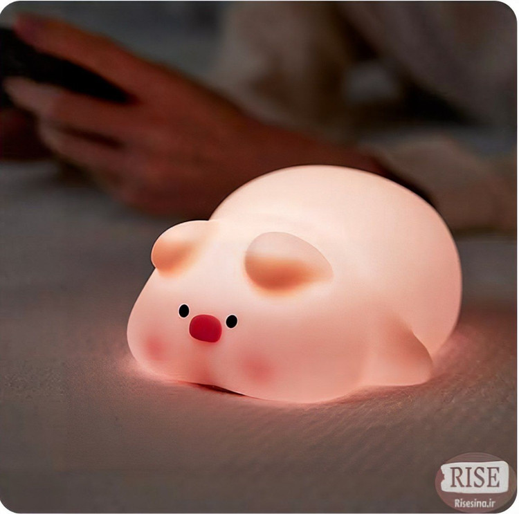 خرید چراغ خواب سیلیکونی وارداتی مدل خوک خوابیده