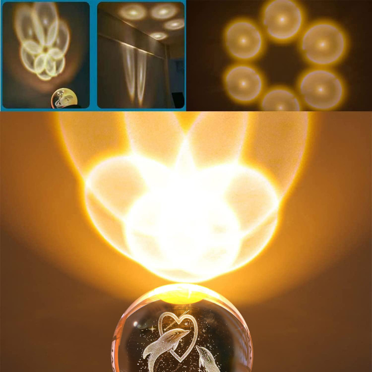 گوی کریستالی قطر 6سانتی متر طرح دلفین