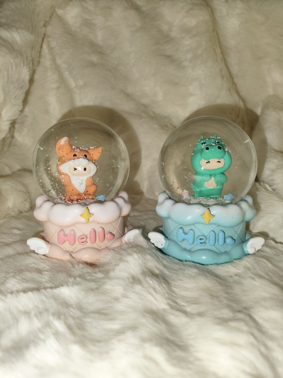 گوی کوچک چراغدار دونه برف دار مدل کرومی و ملودی