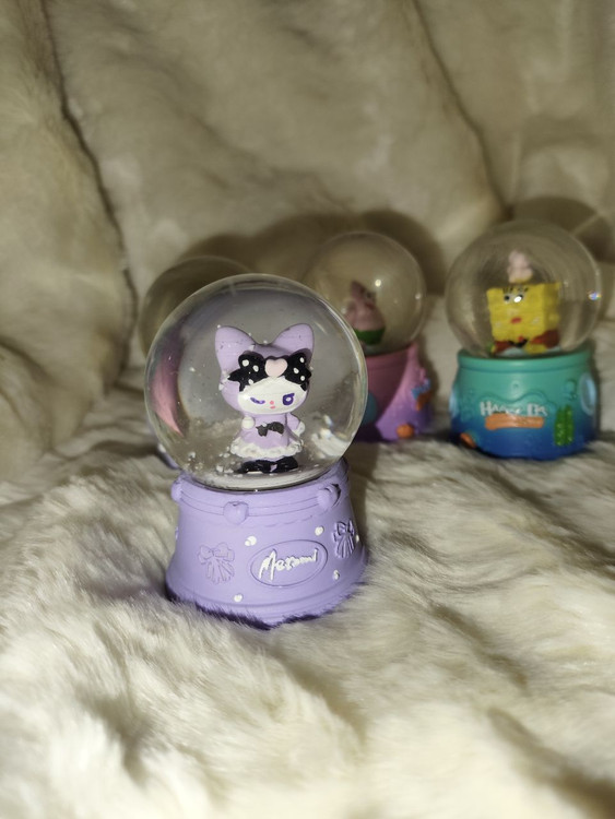 گوی کوچک چراغدار دونه برف دار مدل کرومی و ملودی