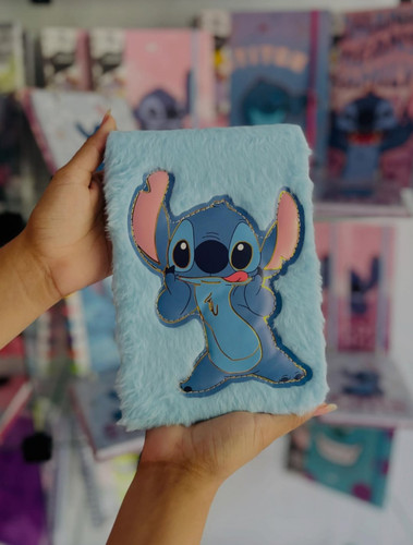 دفتر پشمالو وارداتی مدل استیچ آبی