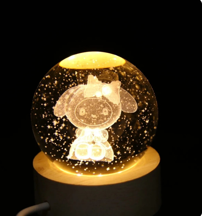 خرید چراغ خواب گوی کریستالی مدل ملودی