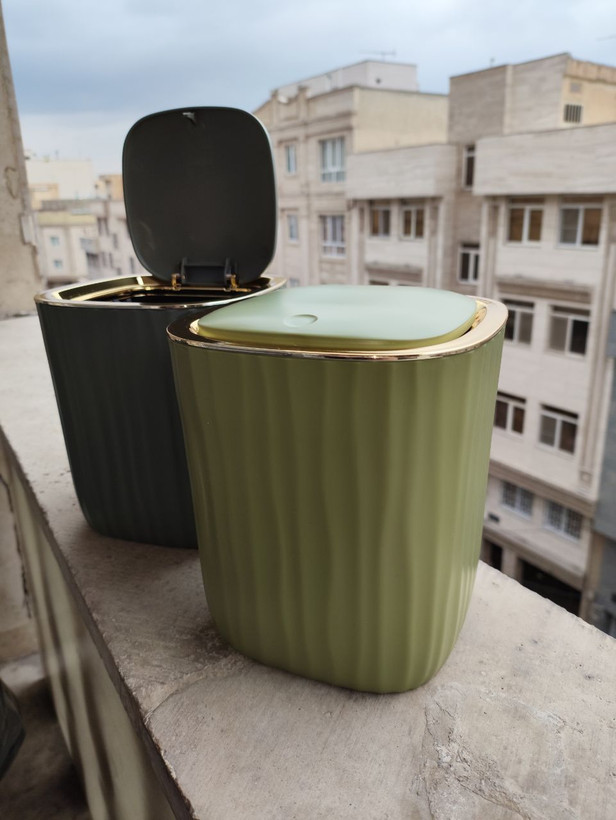 سطل زباله کوچک وارداتی رنگ سبز لجنی