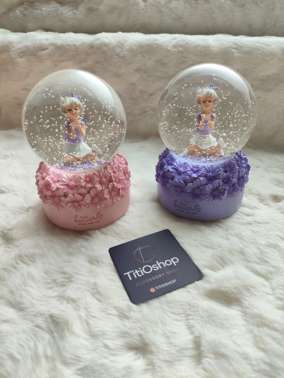 گوی شیشه ای دونه برف دار طرح پاندا سبز