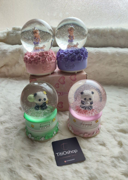 گوی شیشه ای چراغدار عروسکی دونه برف دار بزرگ موزیکال - خرید از تی تی او شاپ