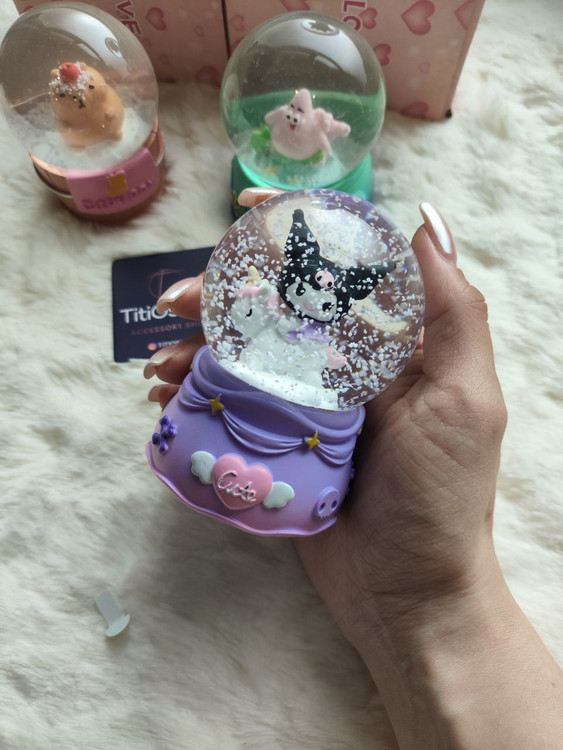 گوی شیشهای موزیکال طرح کرومی بنفش