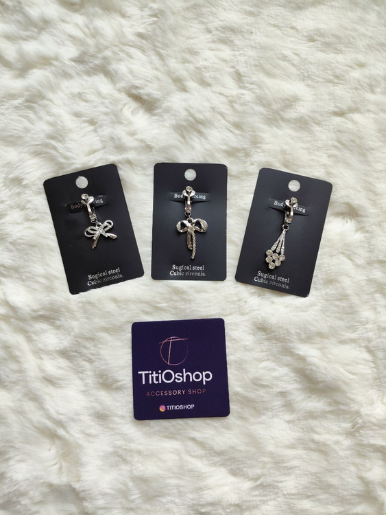 پرسینگ فیک ناف استیل نگین دار - خرید از تی تی او شاپ